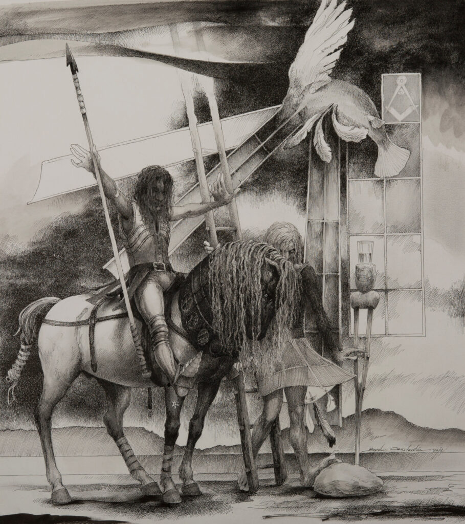 Cavaler by Bogdan Constantin, Pen and ink