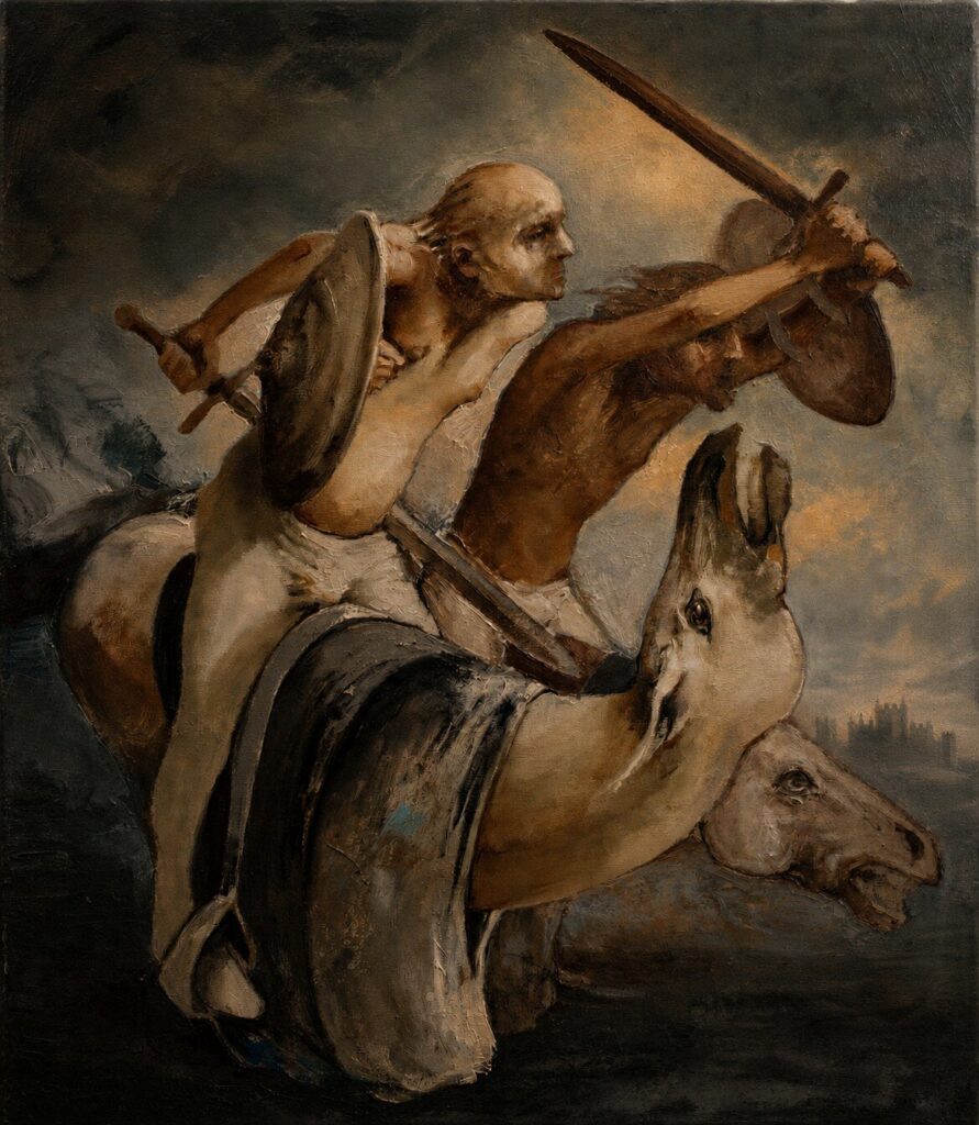 Cavalry Charge by Bogdan Constantin, Oil on canvas