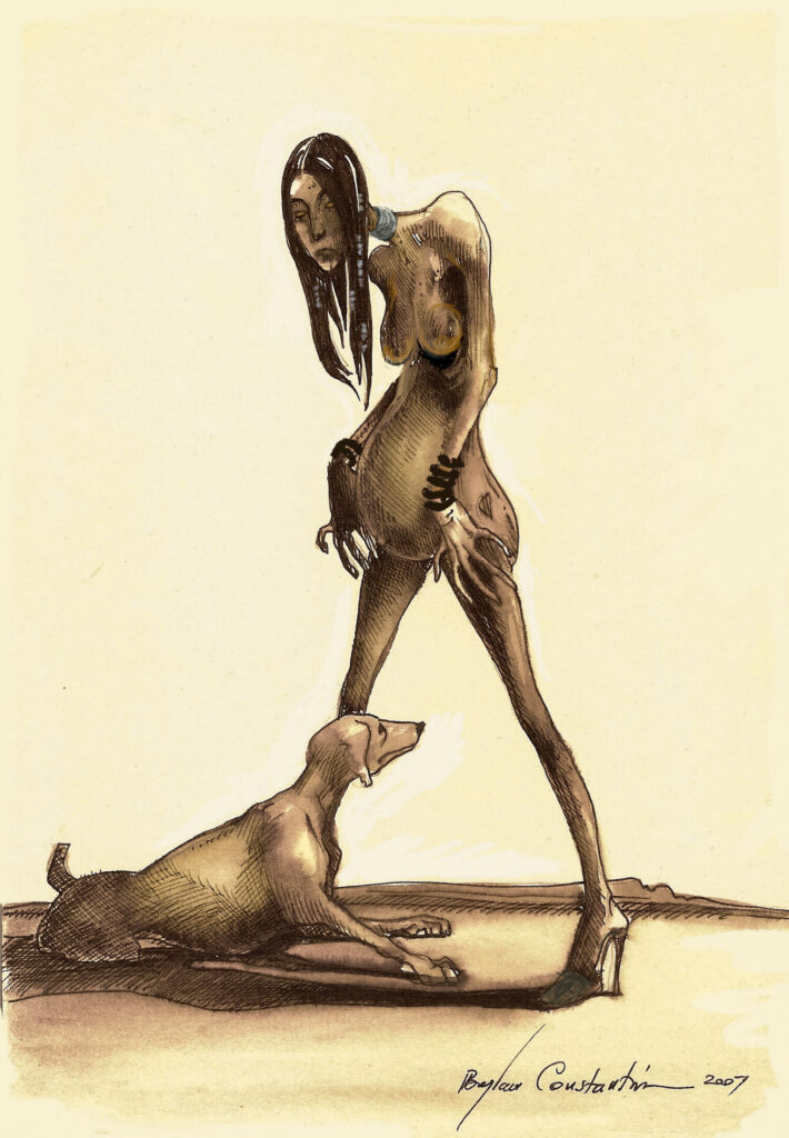 Melancolie by Bogdan Constantin, Ink and watercolor